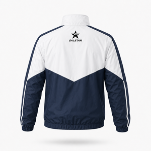 Custom <b>Men</b>’s Sports Track <b>Jacket</b> Full Zip Windbreaker Two Tone <b>White</b> Blue Latest Trending <b>Jacket</b> Athletic Teamwear <b>Jacket</b> - Product Image 2