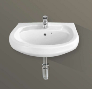 Lavabo mural rond polyvalent pour salle de bain, toilettes, hôtel, école, facile à nettoyer, élégant pour appartement - Product Image 1