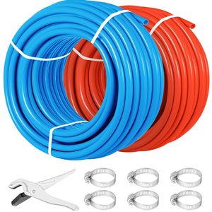 Tubería PEX de 300 pies, roja y azul, de 1/2 pulgada, para calefacción por suelo radiante, sistema HVAC doméstico, barrera de oxígeno, plomería de agua fría para suelo radiante - Product Image 6