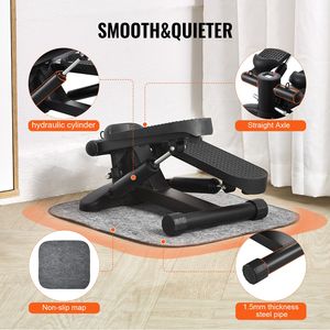 Mini Stepper Idraulico per Fitness, Attrezzo Cardio per Allenamento Completo del Corpo con Bande di Resistenza, Macchina Ellittica per Uso Domestico - Product Image 4