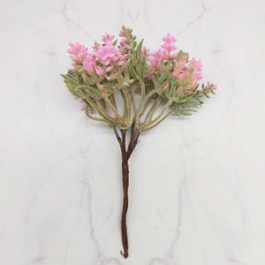 Miniature Plastic Artificial Pink Lavender Plant-For Wreaths Dollhouse Decor or Tabletop - Product Image 1