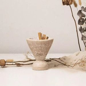 Hand-Made Ceramic <b>Incense</b> Burner Aromatic Holder Speckled Beige <b>Cone</b> Shape All-Season Use - Product Image 4