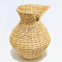 Vase et pot à fleurs décoratifs rustiques en jonc de mer tressé à la main Artex Dong Thap, style minimaliste, pour anniversaire, Vietnam