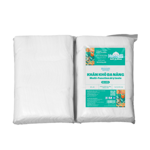 Lingettes sèches écologiques Kawaii en non-tissé, paquet de 300 lingettes 180x130mm, jetables et emballées individuellement pour l'hygiène personnelle - Product Image 1