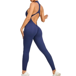 Ensemble de gymnastique sexy réversible une pièce pour femmes combinaison de sport sans manches à fermeture éclair pour le yoga et le fitness - Product Image 5