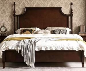 New Arrival American Traditional Solid Wood Queen <b>Bed</b> with High Headboard for Bedroom Furniture - Product Image 4