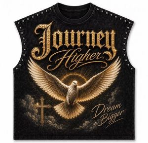 T-shirt sans manches graphique personnalisé pour homme, style streetwear clouté, coupe muscle, imprimé voiture vintage, mode décontractée, fabricant OEM - Product Image 1