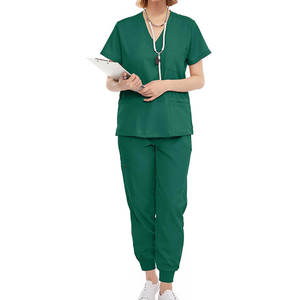 Medical Uniform Set <b>Scrubs</b> Comfortable Fabric Daily Work Wear Nursing Staff Lightweight Breathable Fit Style - Product Image 3