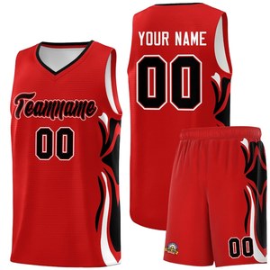 Ensemble de maillots de basket-ball personnalisés noir et blanc, col en V, nom et numéro de l'équipe sublimés, maille en polyester respirante, unisexe adulte - Product Image 3