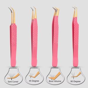 Pinzas de Precisión Profesionales de Alta Calidad, Nueva Tendencia, Acero Inoxidable, Herramienta para Extensión de Pestañas con Agarre Fino y Logotipo Personalizado - Product Image 3