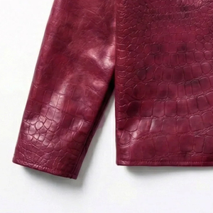 Blouson Bomber d'Hiver Décontracté en Cuir Véritable pour Homme, Col Montant, Logo Frontal, Imperméable, Respirant, Qualité Supérieure – Vente en Gros - Product Image 5