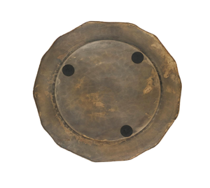 Elegante Bandeja de Servir Marroquí de Metal Martillado con Borde Festoneado, Acabado Dorado, Vajilla Decorativa de Estilo Marroquí, Bandeja para Servir Alimentos - Product Image 3