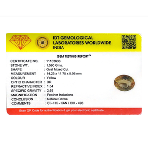 Loose Citrine Gemstone 7.95 Carat IGI Certified Yellow Stone for Jewelry Making - Product Image 4