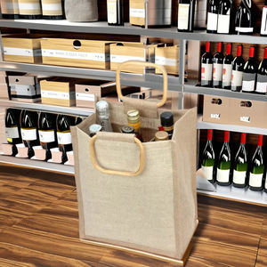 Sac de transport pour bouteille de whisky en jute 100% personnalisé pour les marchés et les centres commerciaux - Product Image 3