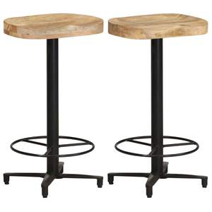 Ensemble de 2 tabourets de bar en bois naturel - Product Image 1