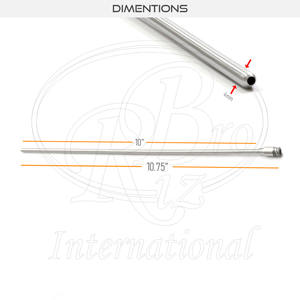 Cathéter de reproduction artificielle canine en acier inoxydable réutilisable Luer Lock pour œil avant, 10 pouces, certifié ISO/CE, usage vétérinaire - Product Image 4