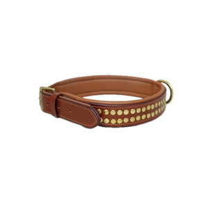 Collar para Perro de Cuero Genuino Guiding Star, Suave, con Púas y Tachuelas, Ajustable y Ancho - Product Image 1