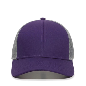 Casquette Trucker 6 Panneaux Gris Violet en Maille Réglable avec Fermeture Snapback – Casquette de Baseball Classique Décontractée – Personnalisable avec Logo – Vente Flash - Product Image 3