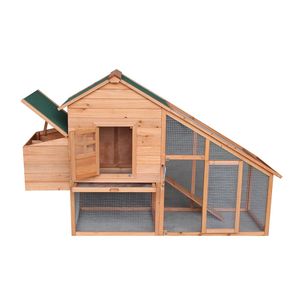 Pollaio e Gabbia per Conigli in Legno a Due Livelli Impermeabile da 75 Pollici, Usato, con Vassoio Raccogli Uova e Recinto Esterno - Product Image 6