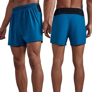 Shorts de course décontractés légers à taille élastique avec poches en mesh pour hommes, personnalisables avec logo, séchage rapide, pour marathon, ouverture latérale, 100% coton - Product Image 5