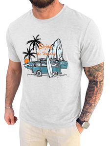 Camiseta Hawaiana Vintage para Hombre con Estampado de Palmeras, Estilo Casual y Holgado, Proveedor al por Mayor - Product Image 1