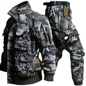 Ensemble de chasse unisexe de haute qualité, imperméable, multi-poches, veste + pantalon coupe-vent pour la randonnée, 2 pièces, hiver - Product Image 2