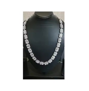 Cadena Cubana de Diamantes Estilo Hip Hop, Oro Blanco de 14K, Joyería Moderna Unisex, Cadenas Finas para Compromisos, Bodas y Regalos - Product Image 1