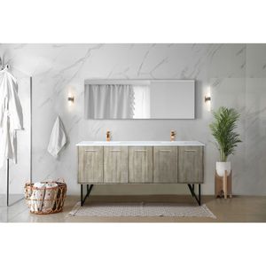 Mobile Bagno Doppio Rustico in Acacia 72 Pollici Largo con 20 pollici. Set Rubinetto in Oro Rosa e Top in Quarzo Bianco per il Tuo Bagno - Product Image 3