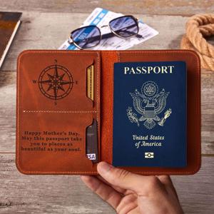 Organizador de Viaje de Moda, Porta Pasaportes de Cuero Genuino, Cartera Personalizada con Bloqueo RFID, Funda para Pasaporte, Porta Tarjetas, Uso Diario - Product Image 4