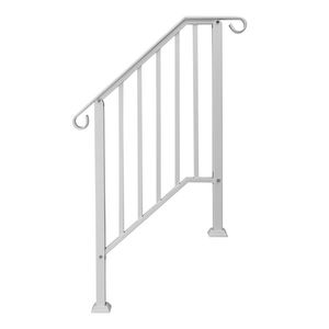 Corrimano in ferro per esterni per 2 gradini, bianco, 74664377 - Kit dispositivo di assistenza - Product Image 1