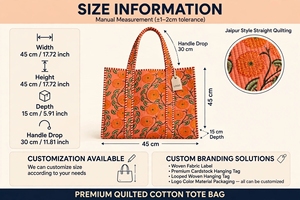 Floral Quilted Canvas <b>Tote</b> <b>Bag</b> with <b>Zipper</b> Closure Braided Strap Shoulder Handbag Fashion Large Capacity Shopping Carryall - Product Image 3