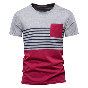 T-shirt décontracté pour homme à manches courtes, col rond, tricoté, coupe classique, design uni, coton/fibre de bambou, respirant, séchage rapide - Product Image 6