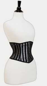 Corset amincissant noir et argenté à rayures pour femme, avec fermeture à agrafes, respirant, pour adulte, taille régulière - Product Image 2