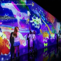 Projection murale interactive avec jeux de projecteur 3D pour enfants, système éducatif, installation artistique interactive, exposition de vidéos