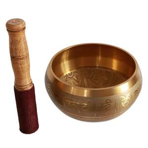 Cuenco tibetano clásico de latón, instrumento tradicional de sanación por sonido para meditación, yoga, relajación, terapia de equilibrio espiritual - Product Image 1