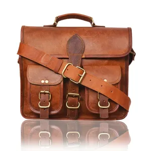 Maletín de cuero de grano entero genuino personalizado, bolso de cuero para ordenador portátil para hombre, bandolera de hombro al por mayor, bolsos de cuero para uso en oficina - Product Image 3