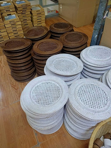 Plato de Ratán Blanco Rústico al por Mayor, Plato de Ratán Hecho a Mano, Plato de Ratán Blanco para Decoración de Restaurantes y Bodas - Product Image 3