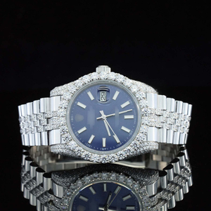 Reloj Mecánico Automático ETA de 41 mm Estilo Hip Hop con Bisel de Diamantes Moissanite, Pantalla Analógica, Correa Personalizada de Acero Inoxidable - Product Image 2