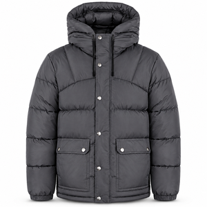 High Quality Hooded Puffer Jacket Exporter Nylon Shell Synthetic Filling Wind Resistant Design Premium Winter Casual <b>Coat</b> <b>Line</b> - Product Image 1