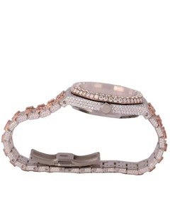 Nuevo Reloj de Lujo para Hombre, Estilo Hip Hop, Correa de Oro Blanco, Diseño Personalizado, Atractivo, Corte Redondo, Diamante Moissanita, Movimiento de Cuarzo, Reloj Indio - Product Image 4