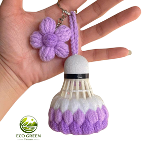 Llavero de Bádminton Tejido a Mano con Hilo de Algodón, Bonito Llavero de Hilo, Regalo para Amantes del Bádminton, Souvenir para Fanáticos del Deporte - Product Image 2