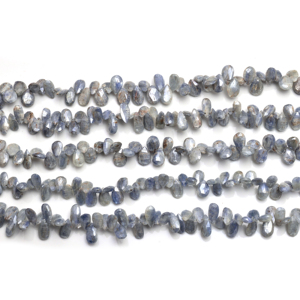 ลูกปัดไคยาไนต์สีน้ำเงินธรรมชาติทรงลูกแพร์ขัดเงา ขนาด 8 นิ้ว คุณภาพพรีเมียม สำหรับทำเครื่องประดับ DIY สร้อยข้อมือ สร้อยคอ - Product Image 1