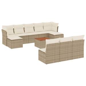 Grande divano da giardino modulare Beige PE Rattan comodo mobili da esterno modulari - Product Image 2