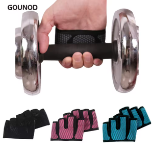 GOUNOD Four Finger Weightlifting Gloves Non Slip Gym Fitness Training Hand Protection Black Pink Blue - Product Image 1
