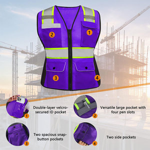 Chaleco de Seguridad Reflectante para Mujer con Cintura Ajustada, Múltiples Bolsillos, Ropa de Trabajo Ligera, Transpirable y de Secado Rápido - Product Image 4