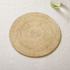 Authentic Spiral Woven Rattan <b>Coasters</b> Trendy Handmade Natural Sustainable Material Drink Mats Bohemian Table <b>Heat</b> Resistant Pad - Product Image 4