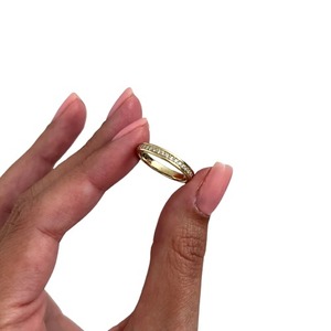 Anillo de Boda de Lujo con Diamantes Cultivados en Laboratorio de 3MM, Certificado por IGI, Media Eternidad, en Oro de 18K, Apilable, para Fiesta - Product Image 3
