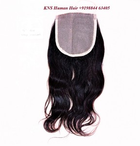 6x6 Cabello indio virgen crudo Cierre de encaje transparente 13x6 Frontales de encaje transparente suizo 13x4 13x6 Cierre frontal de encaje fino - Product Image 4