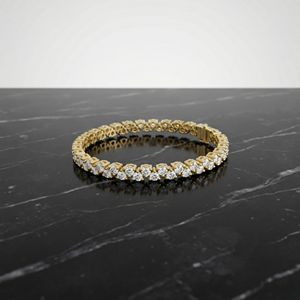 Pulsera de tenis clásica de oro de lujo para mujer con diamantes cultivados en laboratorio, de 14K y 18K, diseñada con un brillo excepcional para bodas y fiestas. - Product Image 2