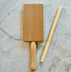Planche à gnocchis en bois réutilisable, spatule à gnocchis en bois massif avec planche à garganelli, planche à gnocchis en bois au meilleur prix - Product Image 1